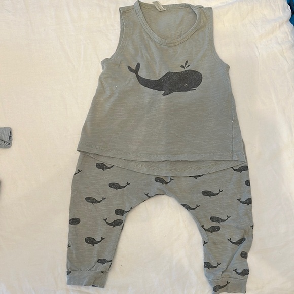 Rylee + Cru Other - Gray Whale Print Baby Outfit